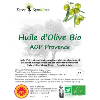 Huile d'olive BIO AOP de...