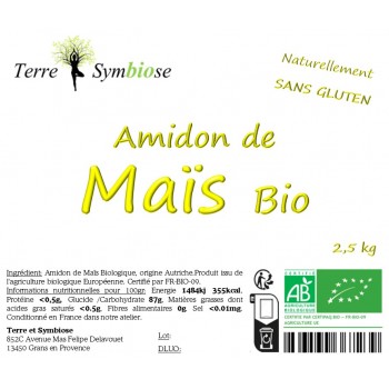 2,5 kg - Amidon de Maïs Bio...