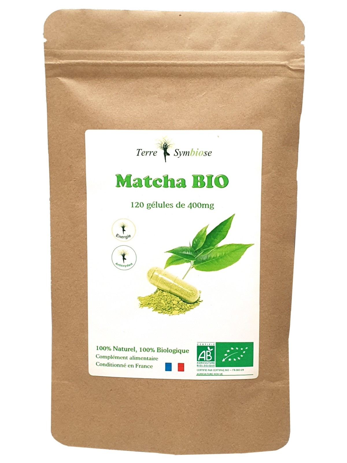 Matcha Biologique - 120 gélules de 400mg