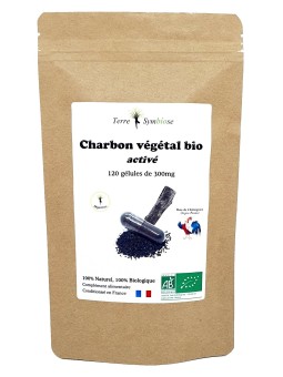 Charbon végétal activé Bio - 120 gélules de 300mg