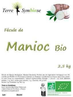2,5kg - Fécule de Manioc Bio - Naturellement sans gluten