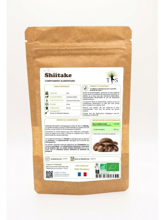 Shiitake Bio - 50gr de poudre