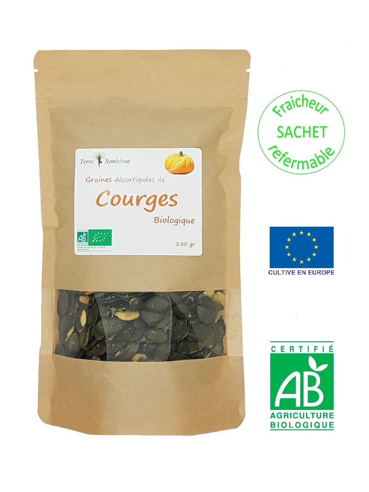 Graine de Courges décortiquées bio - Cultivée en Europe
