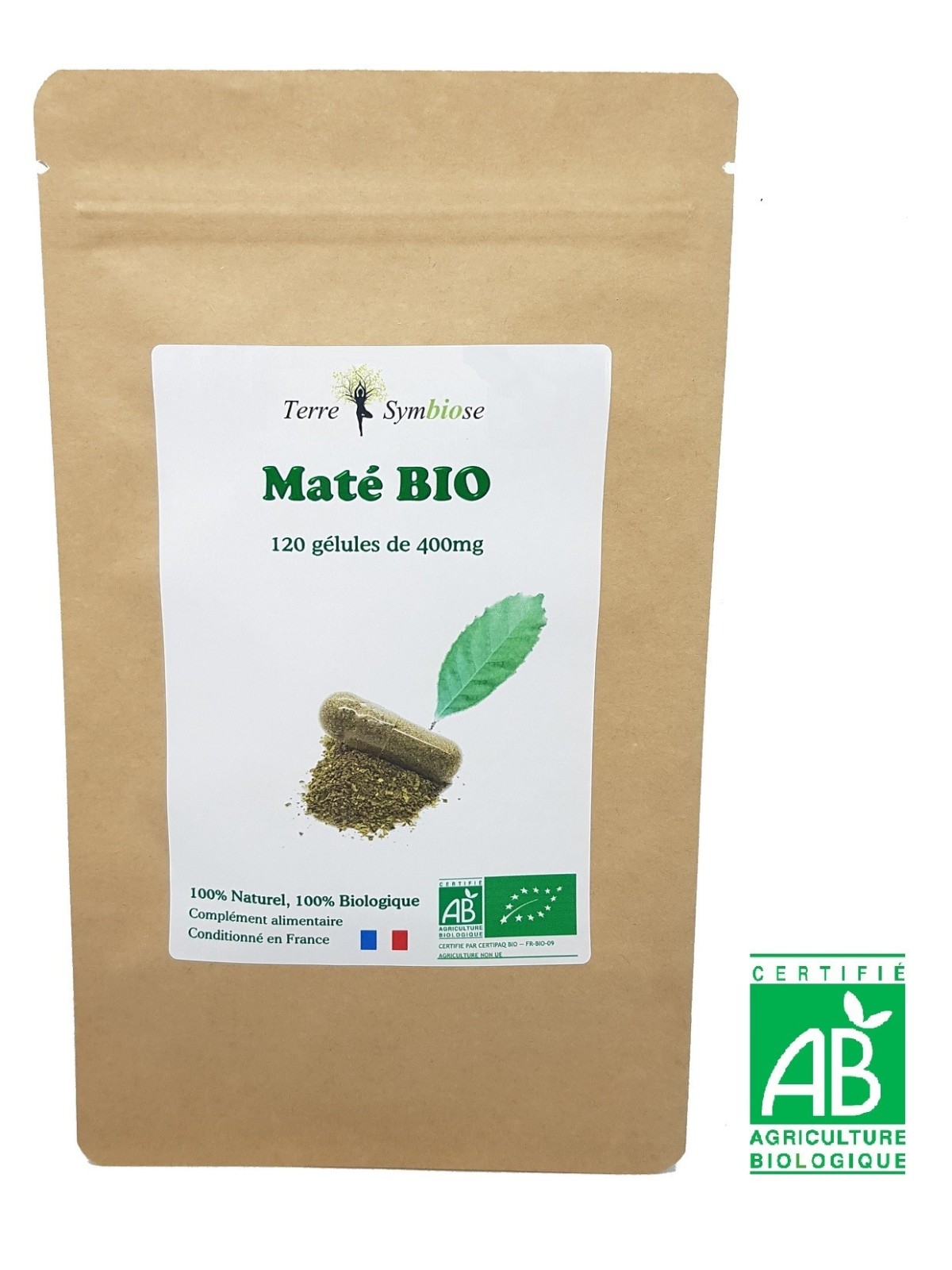 Maté Biologique - 120 gélules de 400mg