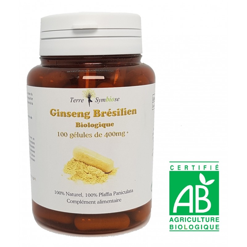 Ginseng Brésilien Bio 100 gélules de 400mg