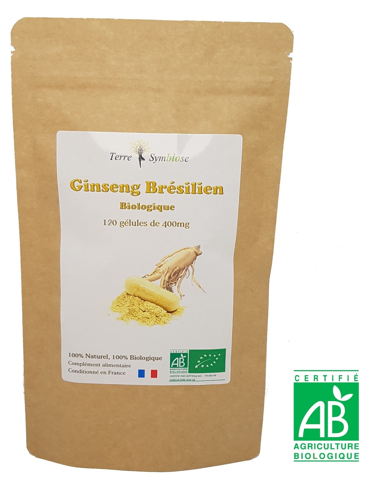 Ginseng Brésilien Bio- 120 gélules de 400mg