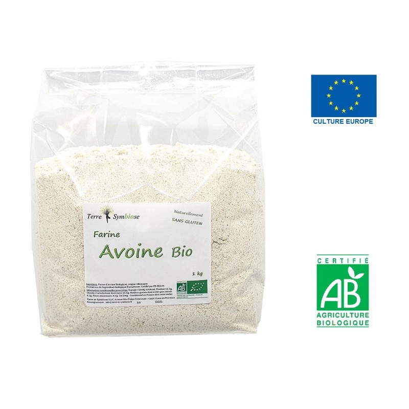 Farine d'Avoine Bio - 1Kg - Naturellement sans gluten