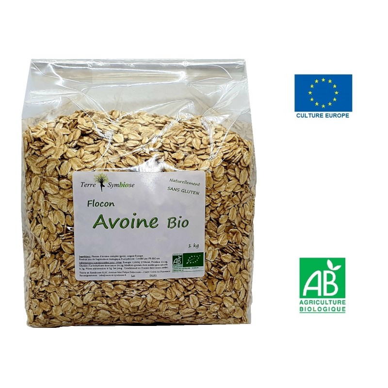 Farine d'avoine entière biologique