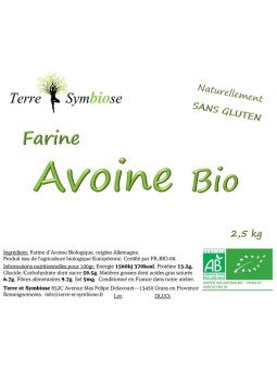 2,5 kg - Farine d'Avoine Bio - Naturellement sans gluten